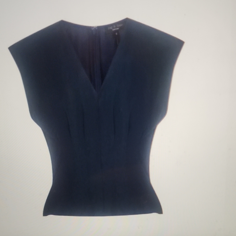 Rag & Bone Deep Blue V-Neck Blouse